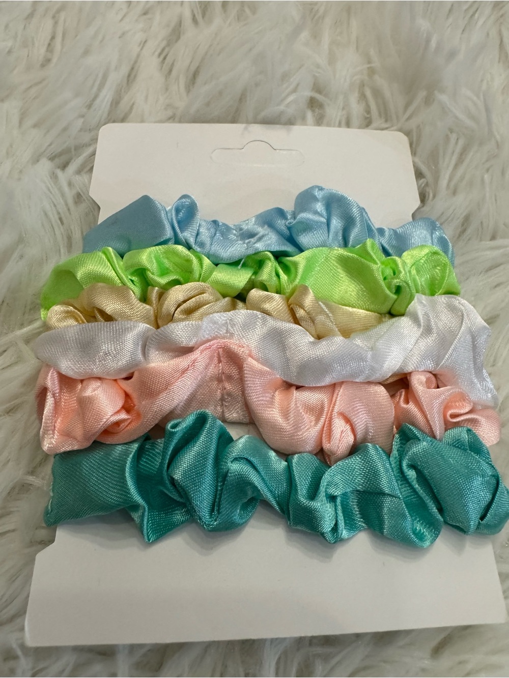 Satin Pastel Scrunchie Set of 6 - Multicolor
